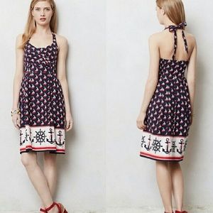 Anthropologie Sailboat Nautical Halter Dress NWT